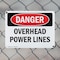 Signmission Overhead Power Lines Danger Sign, Plastic, 24in W x 18in L, 2PK OS-2PACK-DS-P-1824-L-1682 - alternate 4